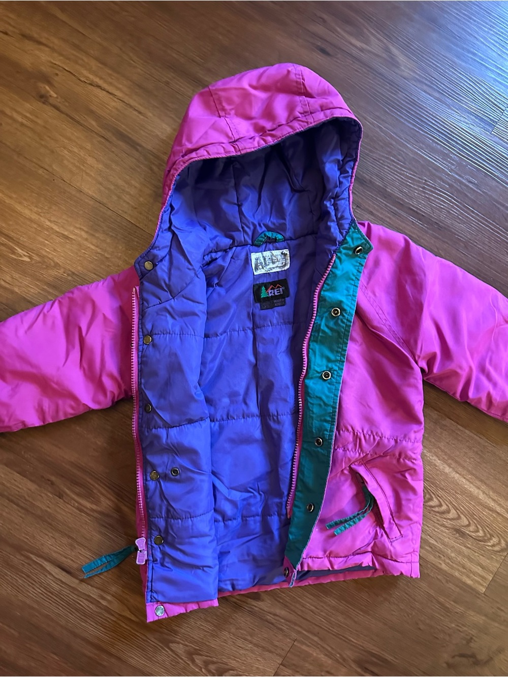 Vintage REI Pink purple and Teal Kids Jacket